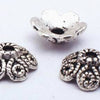 50 Victorian Silver Flower Bead Caps