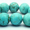 Large 14mm Spider Vein Blue Turquoise Beads