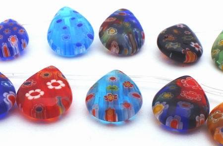 Beautiful Millefori Teardrop Beads - Colourful!