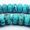 Spider Vein Blue Turquoise Rondelle Beads