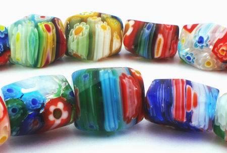 Colourful Millefiori Nugget Beads - Chunky!