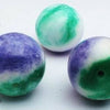 2 Huge 30mm Lavender & Green Jade Beads
