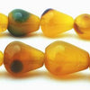 Vivid Yellow Agate and Green 12mm Teardrop Beads