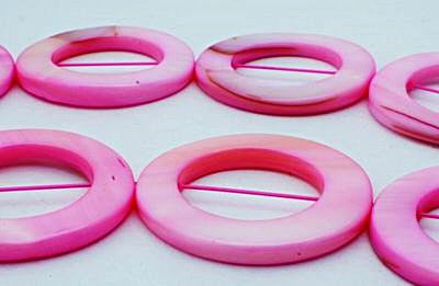 12 Giant Lip Pink Frame Mother of Pearl Beads