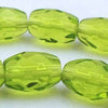 Faceted Snazzy Olive Green Barrel Beads