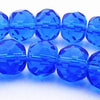 Sparkling Faceted Sapphire Blue Glass Beads