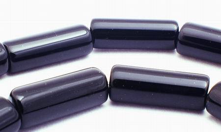 Elegant  Shiny Natural Black Onyx Tube Beads