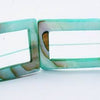 Large Rectangle Aqua-green Frame Shell Beads
