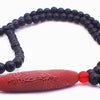 Beautiful Etched Chinese Dragon Necklace - Red & Black beads