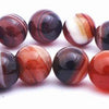 Shiny Polished Black & Red Agate Beads-4mm,6mm or 8mm
