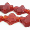 Unusual Large Wavy Red Carnelian Square Beads