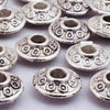 100 Silver Flying Saucer Bead Spacers