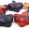 Unusual Red & Black Wavy Agate Square Beads - 17mm