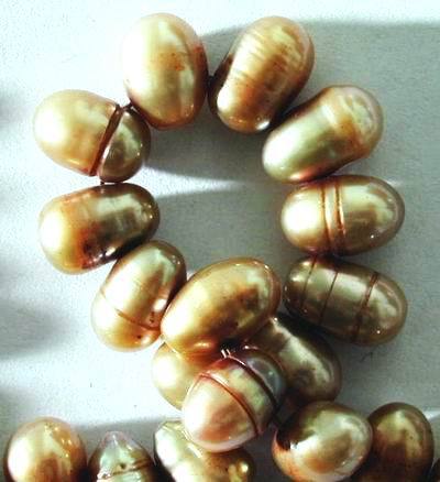 Rich Autumn Gold 8mm Potato Pearls