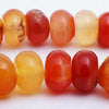 74 Hot 3-Tone Carnelian Rondelle Beads