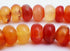 74 Hot 3-Tone Carnelian Rondelle Beads