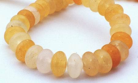 Dawn Yellow Jade 8mm Rondelle Beads