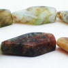 Large Polished Moss Agate Prism Beads - Unusual, Large 30mm!