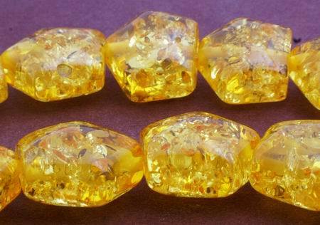 Dazzling Amber Pentagonal Beads