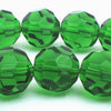Sparkling Faceted Emerald Green Glass Beads