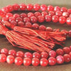 Chinese Red Jade Buddhist Mala Necklace