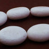 Snow-White Bamboo Coral Puff Oval Beads