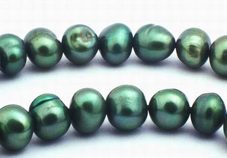 Lustrous Forest-Green Round 5mm Pearls