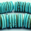 56 Large 14mm Blue Turquoise Disc Beads - For Striking Jewellery!
