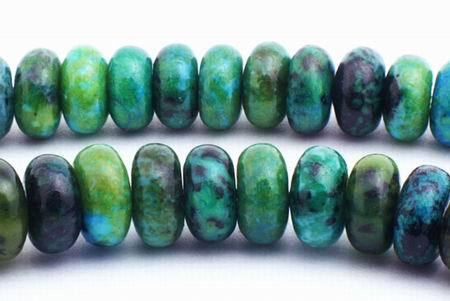 Lustrous Azurite Chrysocolla Rondelle Beads