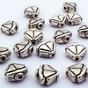 25 Large Silver Fan Bead Spacers