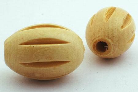 10 Large Oval Natural Wood Beads