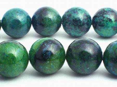 Large Deep Forest Green Azurite Chrysocolla Beads - 6mm, 8mm or 10mm