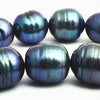 Colossal 10mm Silver Black Swirl Potato Pearls
