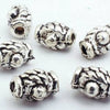 40 Silver Roped Barrel Bead Spacers