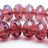 36 Sparkling FAC Burgandy Diamond Crystal Rondells