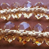 36 Sparkling FAC Golden Yellow Diamond Crystal Rondelle Beads