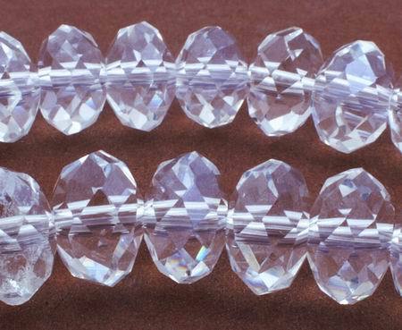 36 Sparkling FAC Clear Diamond Crystal Rondelle Beads