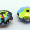 4 x AB Swarovski Bright Green Flower Beads - 6mm x 2mm