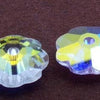 4 x AB Swarovski Light Yellow Flower Beads - 6mm x 2mm