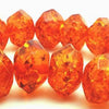 16 Faceted Amber Diamond Rondell Beads - Large