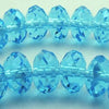 36 Sparkling FAC Aquamarine Diamond Crystal Rondelles