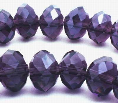 36 Sparkling FAC Purple Crystal Rondelle Beads