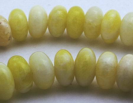 111 Zesty Lemon Jade Rondelle Beads