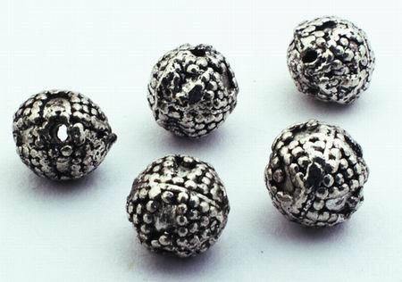 40 Golf Ball Silver-colour Bead Spacers - 7mm