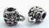 25 Large Gothic Silver Tub Drop Beads with Loop