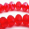 64 Faceted Fire Engine Red Crystal Rondelle Beads