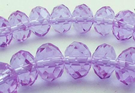 64 Faceted Lavender Sparkling Crystal Rondelle Beads