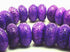 20 Large Dark Orchid Coral Rondelles - 16mm x 7mm