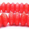 20 Large Red Orange Coral Rondelles - 16mm x 7mm