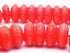 20 Large Red Orange Coral Rondelles - 16mm x 7mm